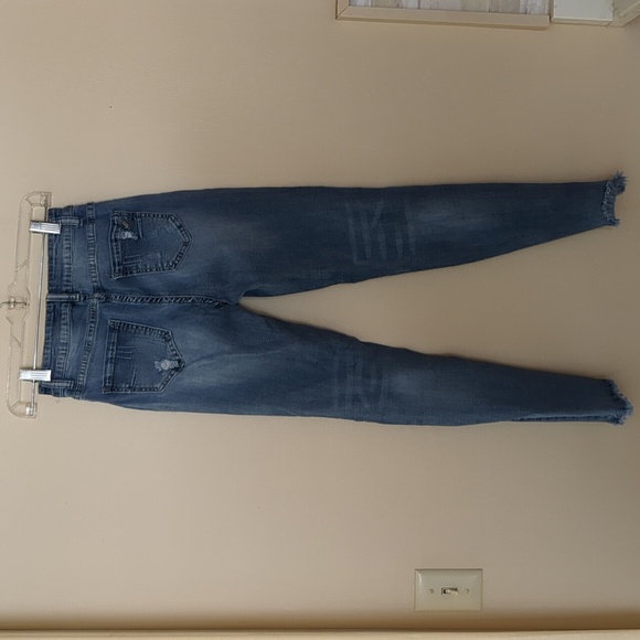 24 William Rast Jeans Distressed Frayed Raw Hem Blue Denim - Picture 13 of 17